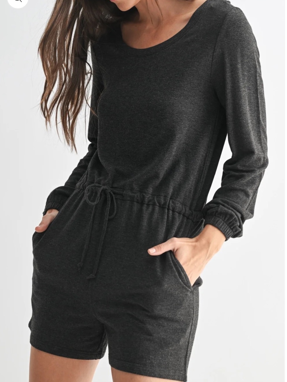 Mono B Charcoal Shorts Jumper with Long Sleeves